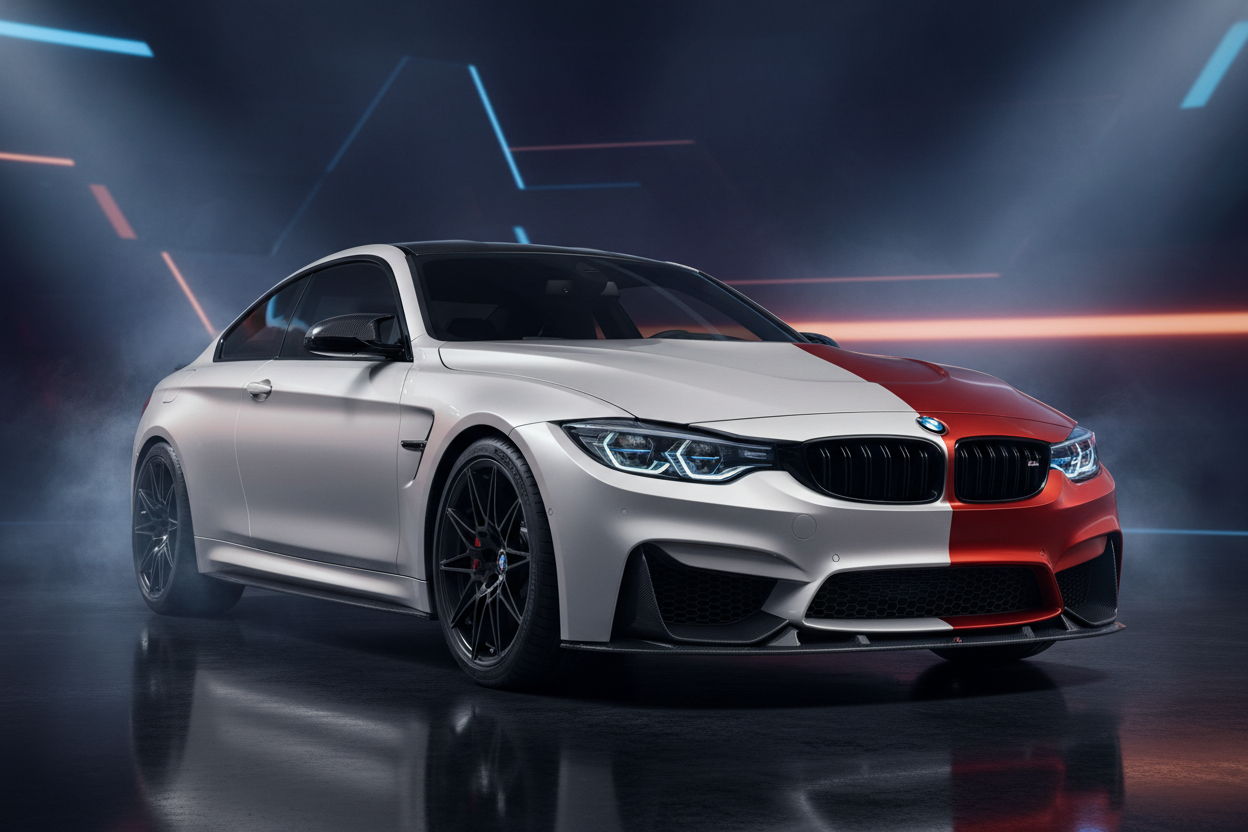 BMW M4 Competition Rental Orlando: 503 HP Delivered to Your Hotel - luxury car in a modern setting.