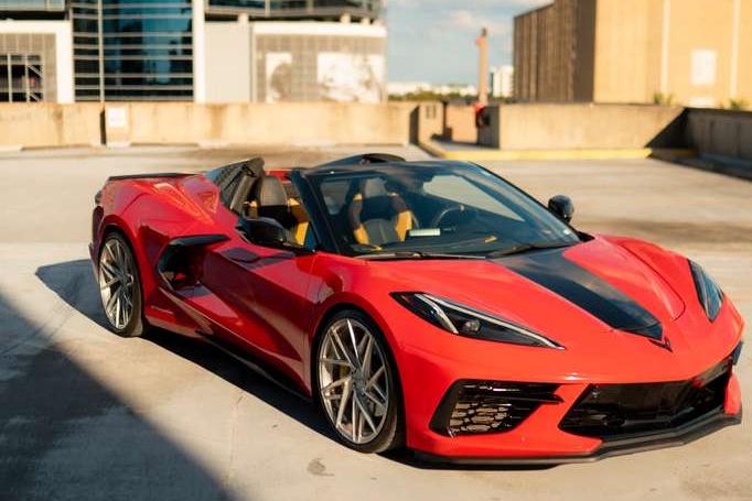 beautiful red with tan interior corvette for rent in Orlando and nearby areas.