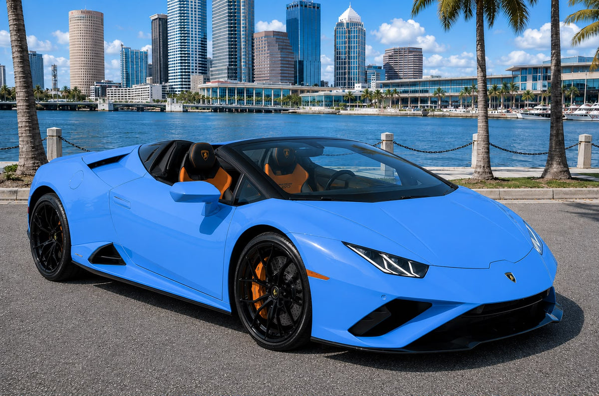 2022 Lamborghini Huracán EVO Spyder — Blu Cepheus rental in Sarasota, FL