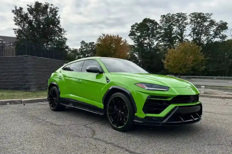 Green Lamborghini Urus for Rent in Tampa, front view